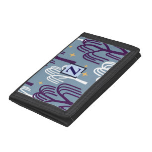Custom Monogram Willow Tree Pattern Trifold Wallet