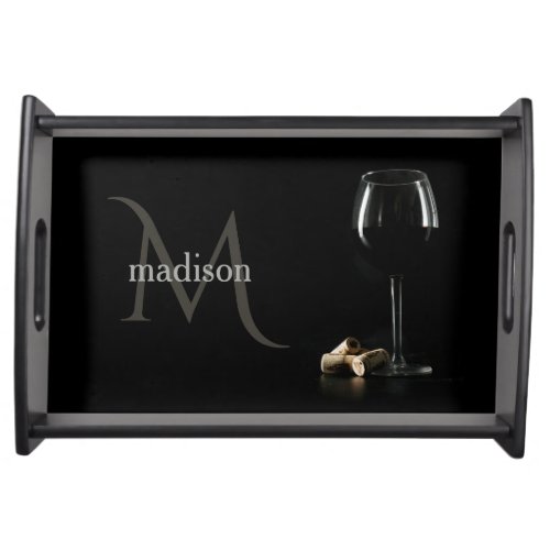 Custom Monogram Wine Glass trays