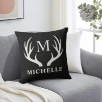 Custom Monogram with Black White Deer Antler