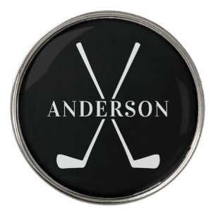 Custom Monogram with Golf Clubs   Gift for Him Ball Marker