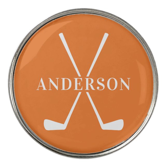 Custom Monogram with Golf Clubs | Gift for Him Ball Marker (Front)