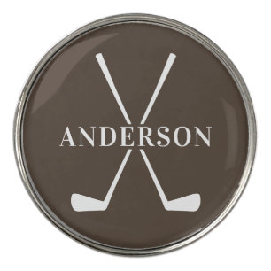 Custom Monogram with Golf Clubs   Gift for Him Ball Marker