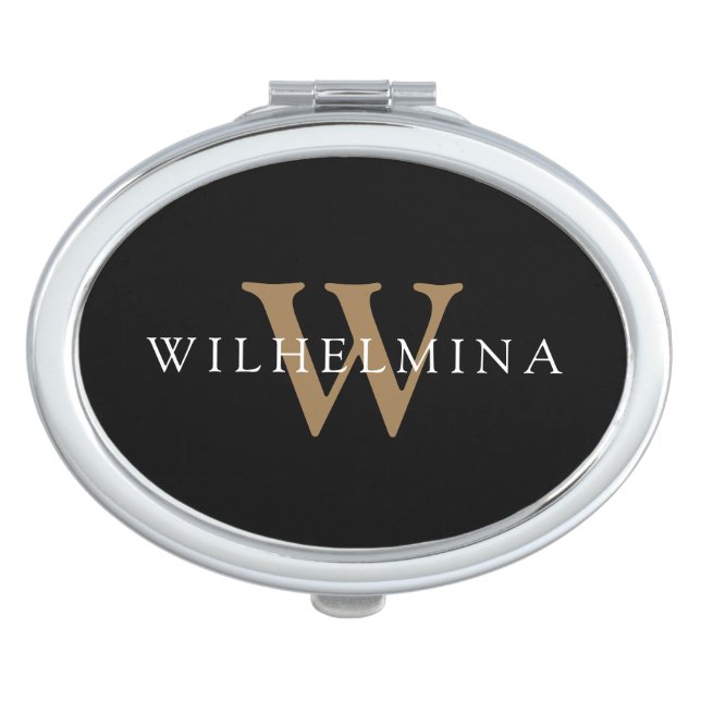 Custom Monogram with Name Compact Mirror Gift (Front)