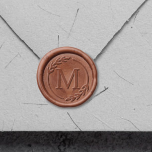 Custom Monogram Wreath Wax Seal Sticker