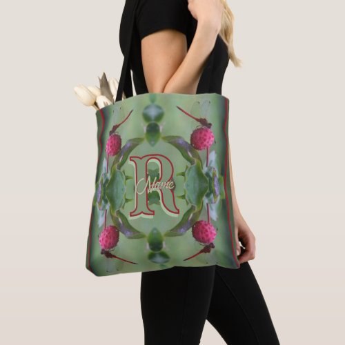 Custom Monogram Your Initial Name Dragonfly Art Tote Bag