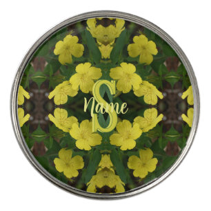 Custom Monogram Your Initial Name Geranium Art Golf Ball Marker