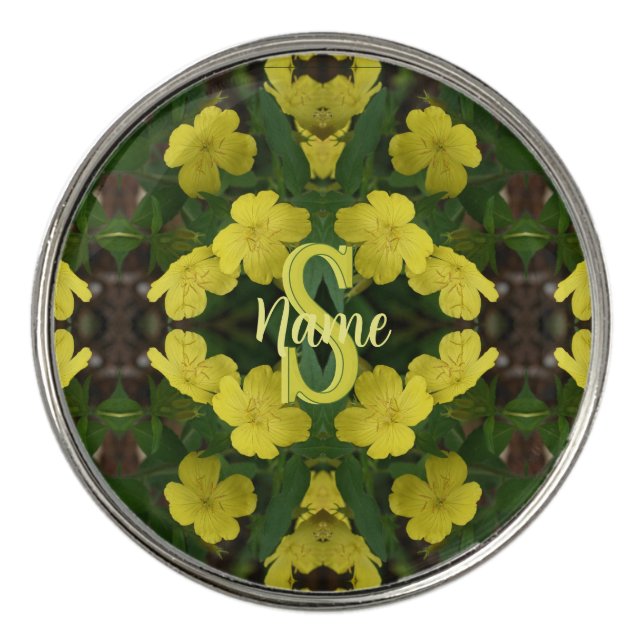 Custom Monogram Your Initial Name Geranium Art Golf Ball Marker (Front)