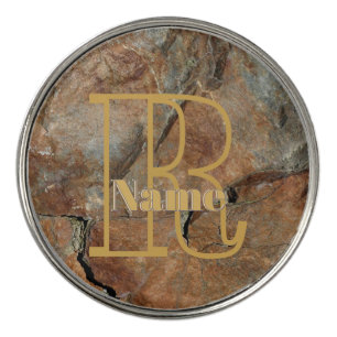 Custom Monogram Your Initial Name Granite Rock Golf Ball Marker