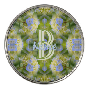 Custom Monogram Your Initial Name Hydrangea Flower Golf Ball Marker