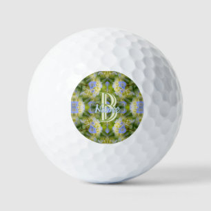 Custom Monogram Your Initial Name Hydrangea Flower Golf Balls