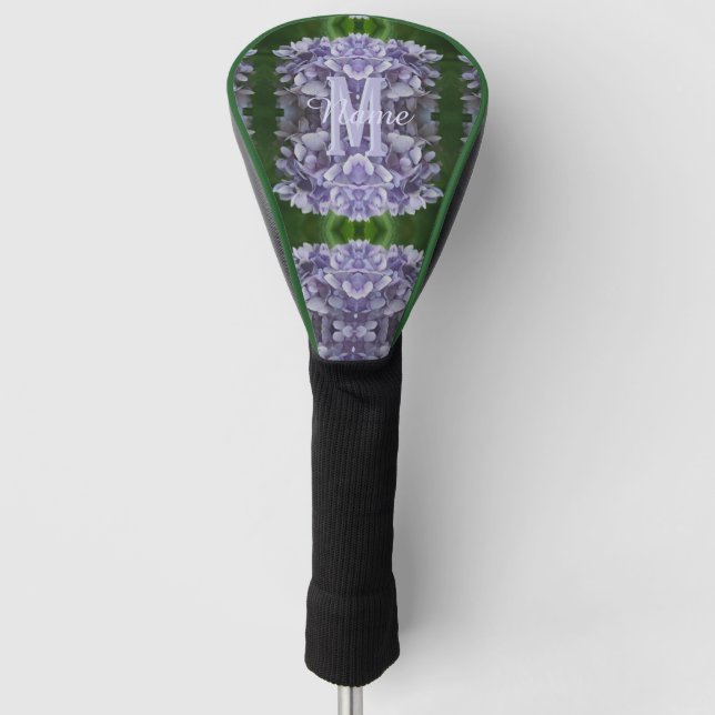 Custom Monogram Your Initial Name Hydrangea Flower Golf Head Cover (Front)