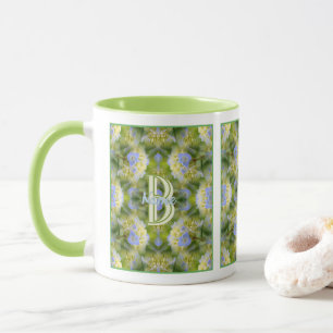 Custom Monogram Your Initial Name Hydrangea Flower Mug