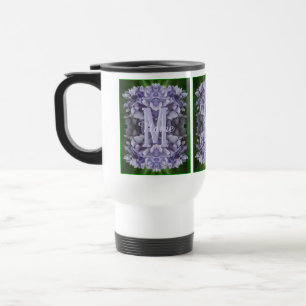 Custom Monogram Your Initial Name Hydrangea Flower Travel Mug
