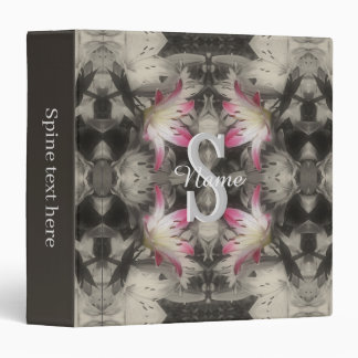 Custom Monogram Your Initial Name Lilies Art 3 Ring Binder