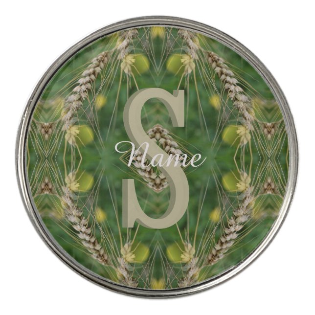 Custom Monogram Your Initial Name Nature Art Golf Ball Marker (Front)