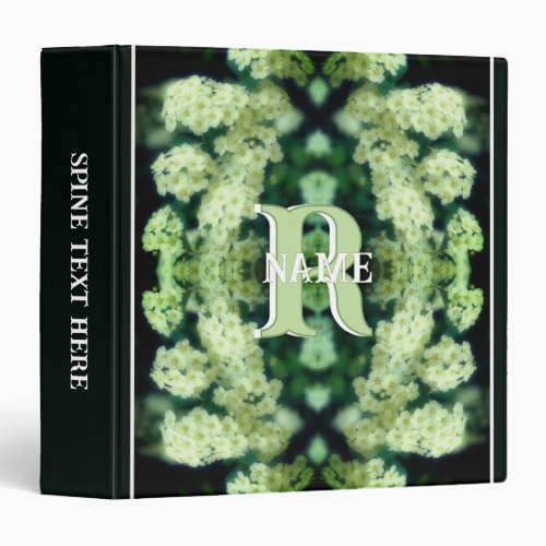 Custom Monogram Your Initial Name Wild Roses 3 Ring Binder