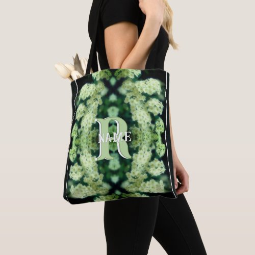 Custom Monogram Your Initial Name Wild Roses Tote Bag