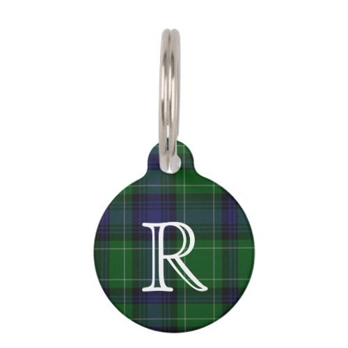 Custom Monogramed Abercrombie Plaid Dog Tag