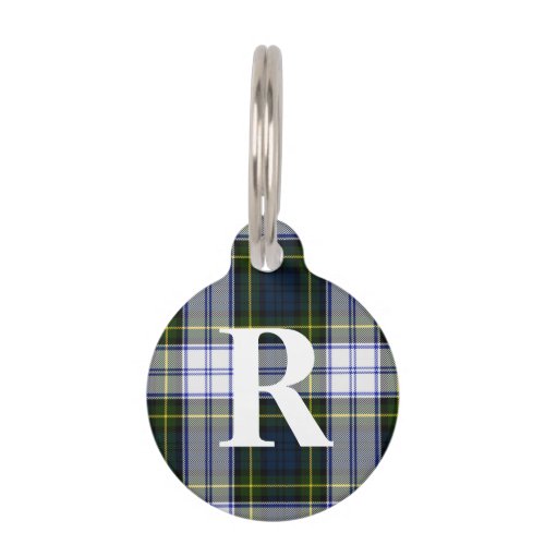 Custom Monogramed Gordon Dress Plaid Dog Tag