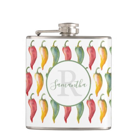 Custom Monogramed Unique Chili Pepper Flask