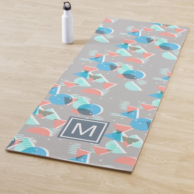Custom Monogrammed Abstract Geometric Hip Pattern Yoga Mat (In Situ)