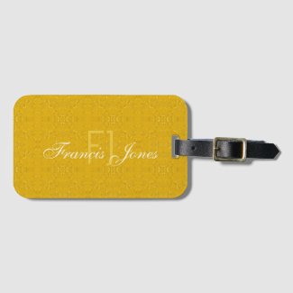 Custom Monogrammed Abstract Pattern Burnt Yellow