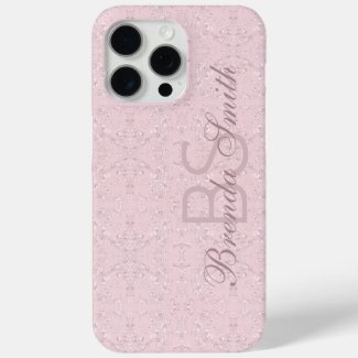 Custom Monogrammed Abstract Pattern Pastel Pink