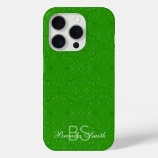 Custom Monogrammed Abstract Pattern Spring Green