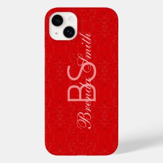 Custom Monogrammed Abstract Pattern Venetian Red