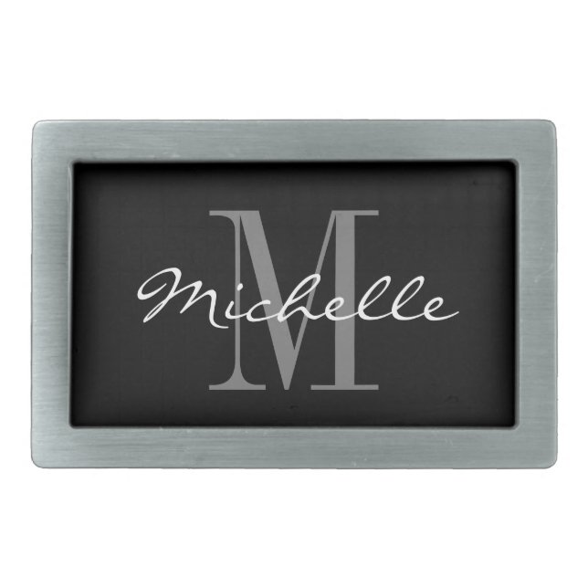 Custom monogrammed belt buckles for men and women (Front)