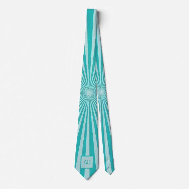Custom Monogrammed Blue Pattern Fun Neck Tie (Front)