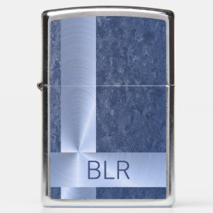 Custom Monogrammed Blue Professional Masculine Zippo Lighter