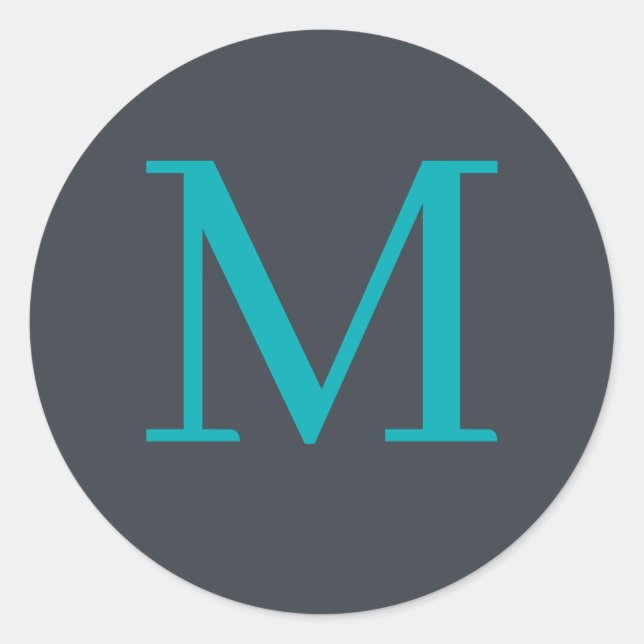 Custom monogrammed classic round sticker (Front)