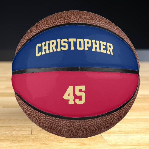 Custom Monogrammed Club Team Player Name Number Mini Basketball