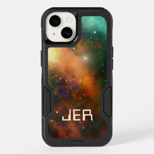 Custom Monogrammed Cosmic Cosmos Space Galaxy OtterBox iPhone 14 Case