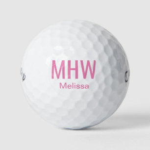 Custom Monogrammed Golf Balls Pink
