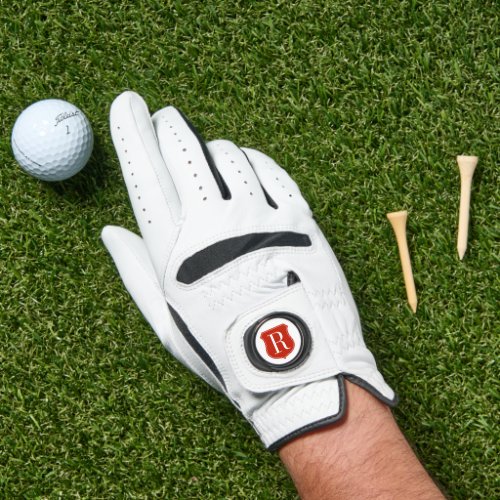 Custom monogrammed golf gloves with ball marker