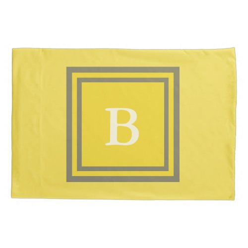 Custom Monogrammed Gray and Yellow Pillowcase