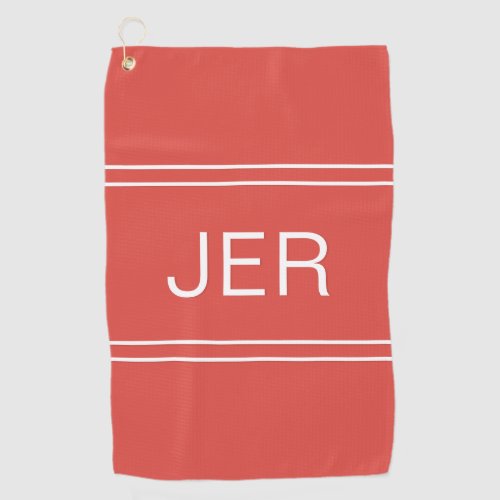 Custom Monogrammed Initials Golfers Best Red Golf Towel