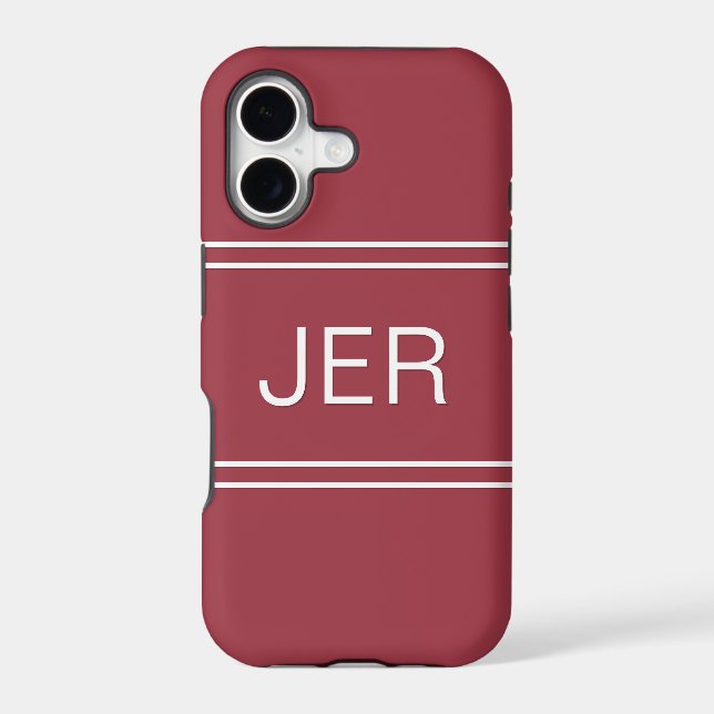 Custom Monogrammed Initials Modern Black Template Case-Mate iPhone Case (Back)