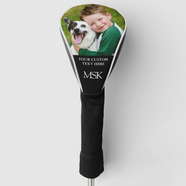 Custom Monogrammed Initials Photo Personalized Golf Head Cover (Front)