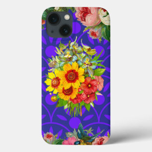 Custom Monogrammed iPhone 13 Case, Floral case mat