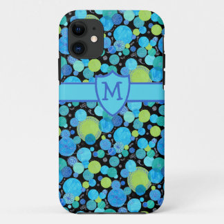 Custom Monogrammed iPhone 5 Case Quirky Blue Moons