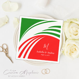 Custom Monogrammed Italian Flag Napkins