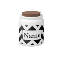 Custom Monogrammed Large Black Chevron Design