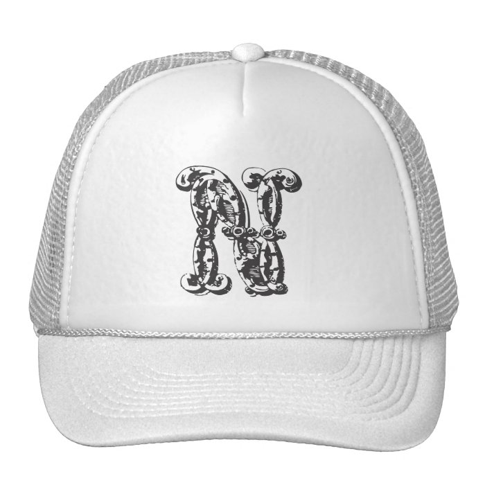 Custom Monogrammed Letter N Hats