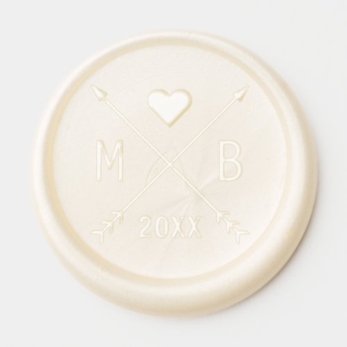 Custom Monogrammed Love Heart Arrows 2024 Wax Seal Sticker