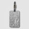 Custom Monogrammed Luxe Silver Glitter Luggage Tag