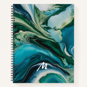 Custom Monogrammed Marble Resin Notebook