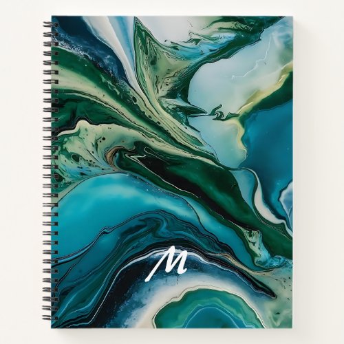 Custom Monogrammed Marble Resin Notebook